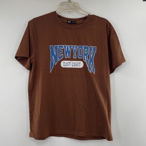 3For$20 ROMWE New York Tee Brown/Blue Crop size S